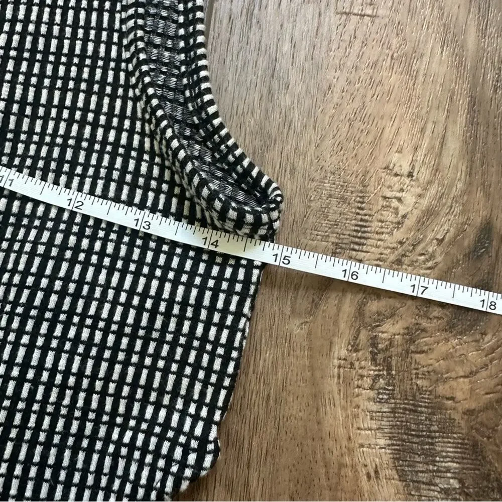 Caution to the Wind Jumper, Black, White, Cutouts, Wrap, Stretch, Checkered, S